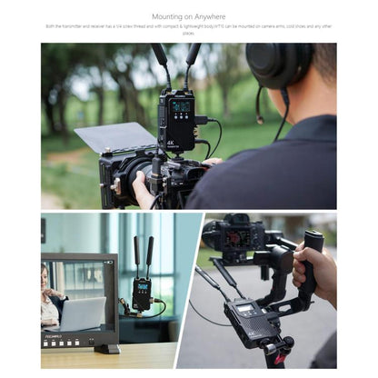 FEELWORLD WT1S 4K Wireless Video Transmission System SDI + Dual HDMI-compatible Full Duplex Intercom Live Streaming(Black) - Amplifier by FEELWORLD | Online Shopping UK | buy2fix