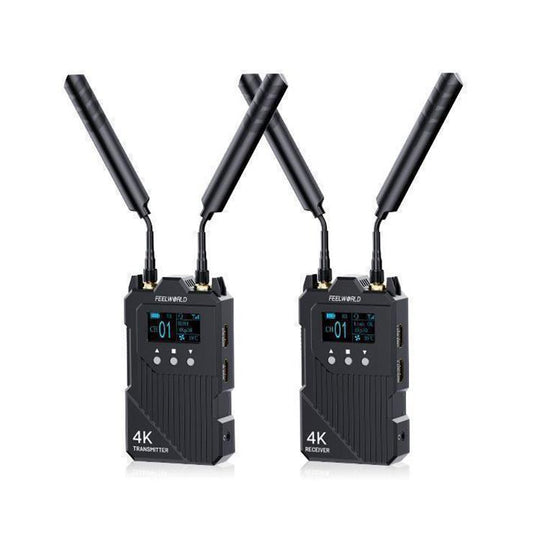 FEELWORLD WT1H 4K Wireless Video Transmission System Dual HDMI-compatible Full Duplex Intercom Live Streaming(Black)