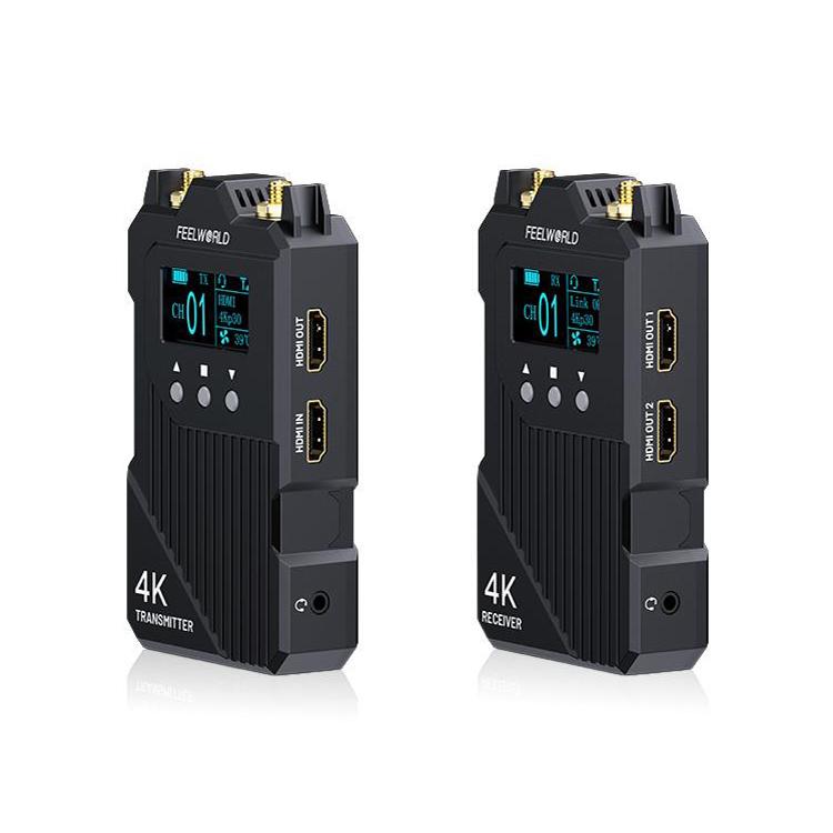 FEELWORLD WT1H 4K Wireless Video Transmission System Dual HDMI-compatible Full Duplex Intercom Live Streaming(Black) - Amplifier by FEELWORLD | Online Shopping UK | buy2fix
