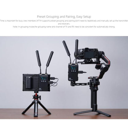 FEELWORLD WT1H 4K Wireless Video Transmission System Dual HDMI-compatible Full Duplex Intercom Live Streaming(Black) - Amplifier by FEELWORLD | Online Shopping UK | buy2fix