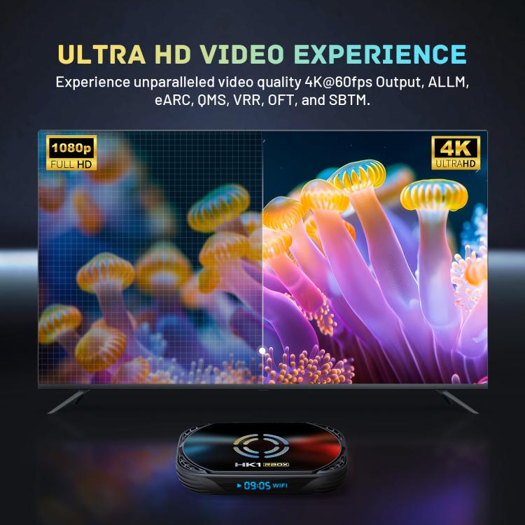 HK1 RBOX X50 Android 14 Smart TV Box with Remote Control, 4GB+128GB, Amlogic S905A Quad-Core(EU Plug) - Amlogic S905 by buy2fix | Online Shopping UK | buy2fix