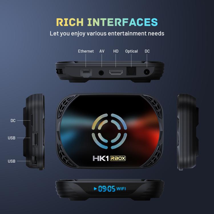 HK1 RBOX X50 Android 14 Smart TV Box with Remote Control, 4GB+128GB, Amlogic S905A Quad-Core(US Plug) - Amlogic S905 by buy2fix | Online Shopping UK | buy2fix