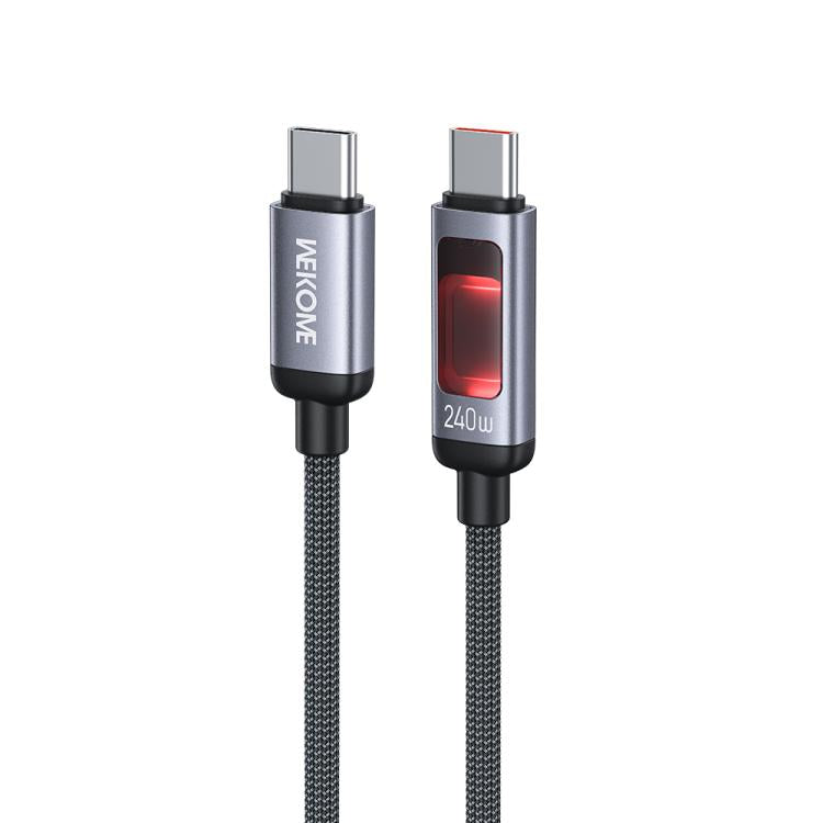 WK WDC-108 240W Intelligent Digital Display Type-C to Type-C Fast Charging Data Cable, Length: 1.2m(Black) - USB-C & Type-C Cable by WK | Online Shopping UK | buy2fix
