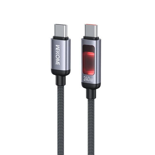 WK WDC-108 240W Intelligent Digital Display Type-C to Type-C Fast Charging Data Cable, Length: 1.2m(Black) - USB-C & Type-C Cable by WK | Online Shopping UK | buy2fix