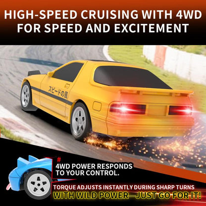 JJR/C C8827 B Q Version Full Scale 4WD Drift Remote Control Car, Style:Gyroscope Version(Yellow) - RC Cars by JJR/C | Online Shopping UK | buy2fix