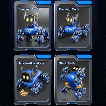 JJR/C Q200 Small Eight-wheeled Multi-function Remote Control Robot Dog with RC Watch(Blue) - RC Cars by JJR/C | Online Shopping UK | buy2fix