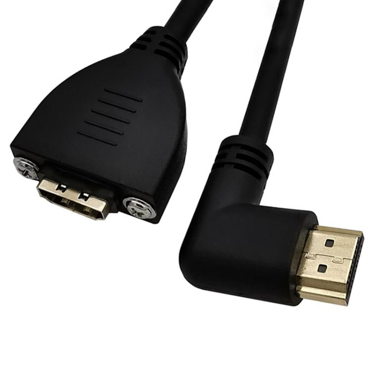 4K 60HZ 2.0 Version HDMI Male to Female Fixed Extension Cable with Screw Holes, Length:0.2m(Left Elbow) - Cable by buy2fix | Online Shopping UK | buy2fix