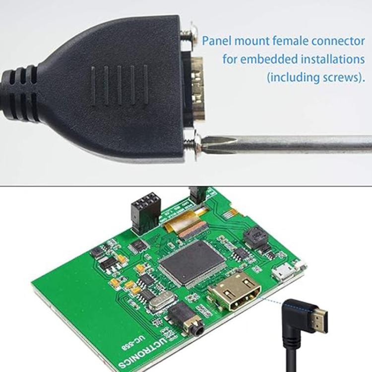 4K 60HZ 2.0 Version HDMI Male to Female Fixed Extension Cable with Screw Holes, Length:0.2m(Left Elbow) - Cable by buy2fix | Online Shopping UK | buy2fix