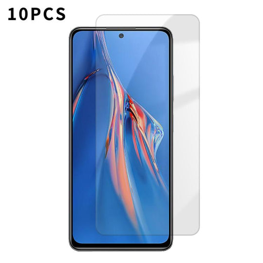 For Redmi Note 11E Pro 5G Kalebol 10pcs High-Aluminum Semi-Screen Anti-Fingerprint HD Tempered Glass Film