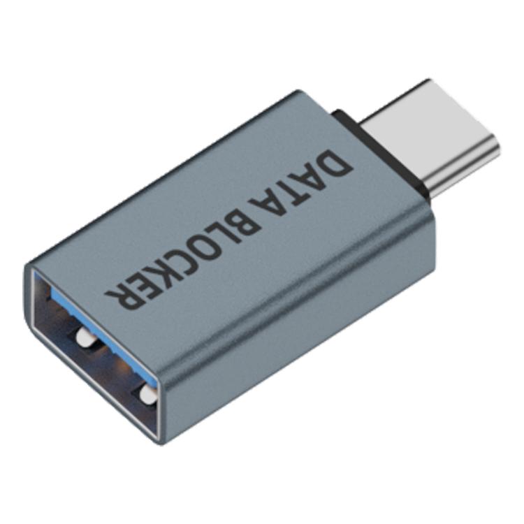 USB Charging Data Protection Blocker, Port:Type-C Male to USB-A Female(Blue Gray) - OTG Adapter by buy2fix | Online Shopping UK | buy2fix