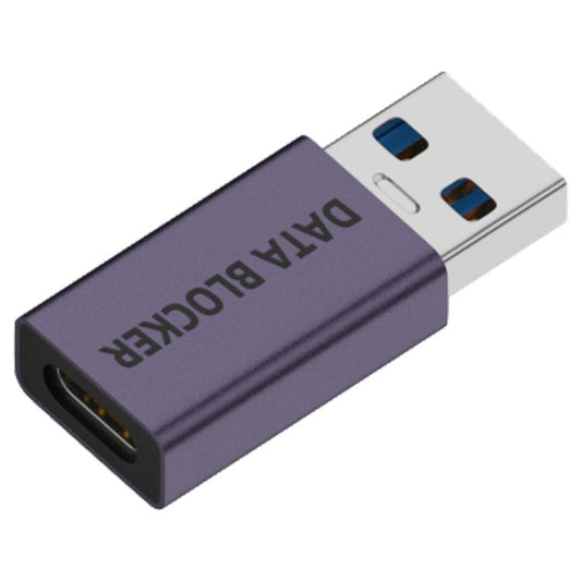 USB Charging Data Protection Blocker, Port:Type-C Male to USB-A Male(Gray Purple) - OTG Adapter by buy2fix | Online Shopping UK | buy2fix