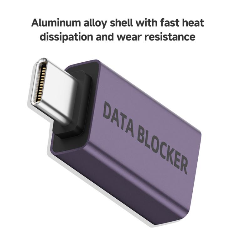 USB Charging Data Protection Blocker, Port:USB-A Female to USB-A Male(Gray Purple) - OTG Adapter by buy2fix | Online Shopping UK | buy2fix