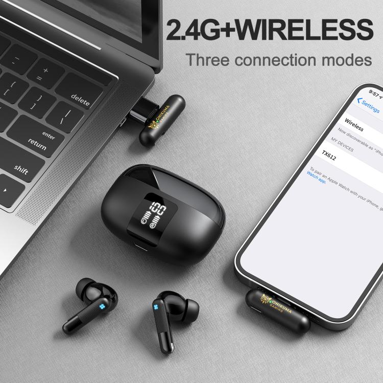 ONIKUMA TX612 Dual-Mode ENC Dual-Microphone Noise Reduction Wireless Bluetooth Earphone(Black) - Bluetooth Earphone by ONIKUMA | Online Shopping UK | buy2fix