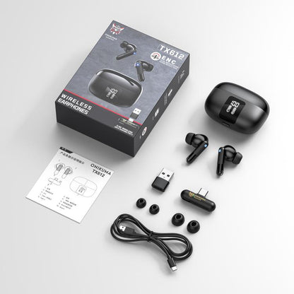 ONIKUMA TX612 Dual-Mode ENC Dual-Microphone Noise Reduction Wireless Bluetooth Earphone(Black) - Bluetooth Earphone by ONIKUMA | Online Shopping UK | buy2fix