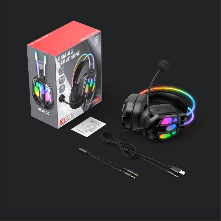 ONIKUMA X89 RGB Wired Earphone with Microphone(Black) - Multimedia Headset by ONIKUMA | Online Shopping UK | buy2fix