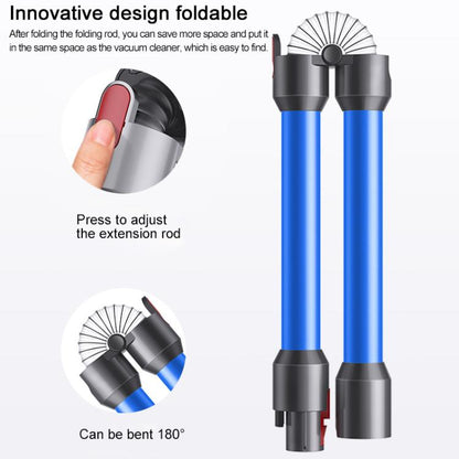 Metal Folding Extension Rod For Dyson V7 / V8 / V10 / V11 / V15 Vacuum Cleaner(Blue) - For Dyson Accessories by buy2fix | Online Shopping UK | buy2fix