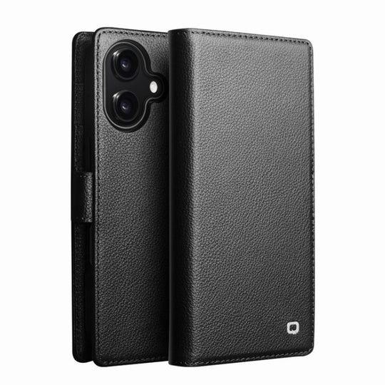 For iPhone 17 QIALINO Classics 3rd Genuine Leather Phone Case(Black)