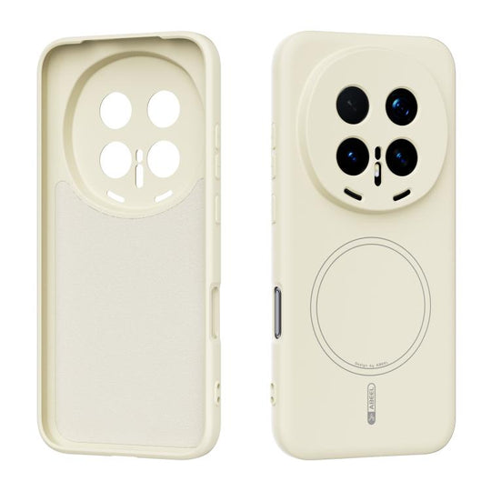 For Honor Magic8 Pro ABEEL Skin-friendly Feel Magsafe Liquid Silicone Phone Case(Yellow)