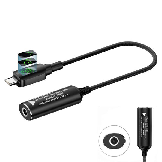 DC 4.5 x 0.6mm to Type-C Male 140W Digital Display Laptop Charging Adapter Connector