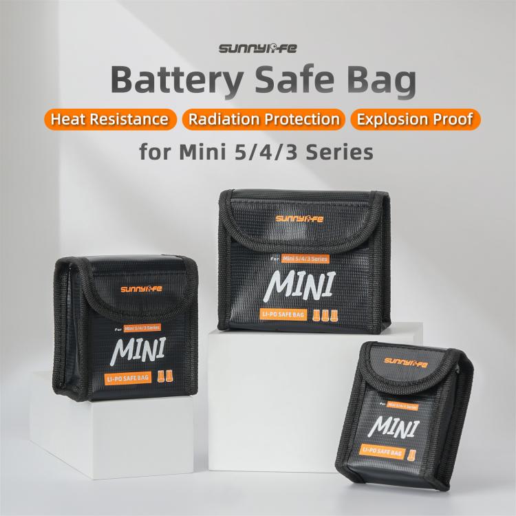 For DJI Mini 5 / 4 / 3 Series Sunnylife Battery Explosion-proof Safe Bag Protective Li-Po Safe Bag(For 3pcs Batteries) - Carry Cases & Bags by Sunnylife | Online Shopping UK | buy2fix