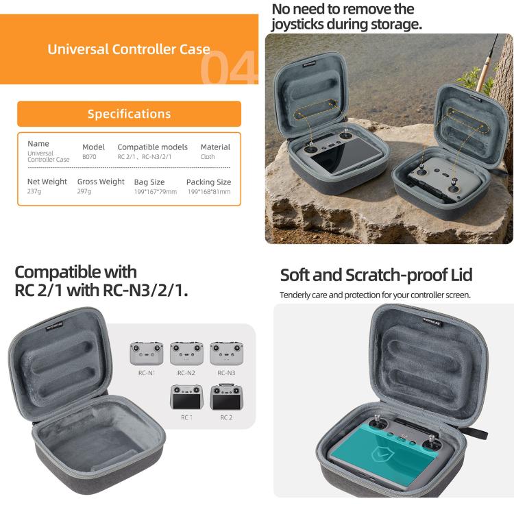 Sunnylife Carrying Hard Travel Storage Bag For DJI Mini 5 Pro Batteries Combo Bag - Carry Cases & Bags by Sunnylife | Online Shopping UK | buy2fix