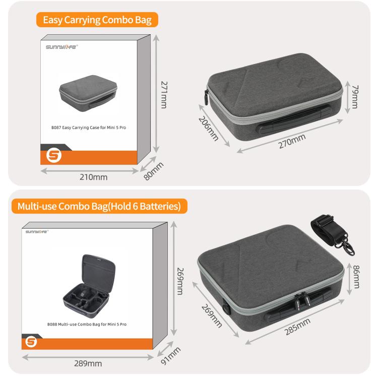 Sunnylife Carrying Hard Travel Storage Bag For DJI Mini 5 Pro Batteries Combo Bag - Carry Cases & Bags by Sunnylife | Online Shopping UK | buy2fix