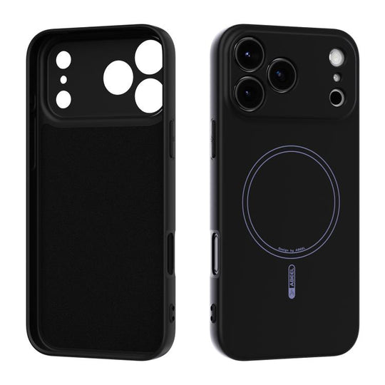 For iPhone 17 Pro Max ABEEL Skin-friendly Feel Magsafe Liquid Silicone Phone Case(Black)