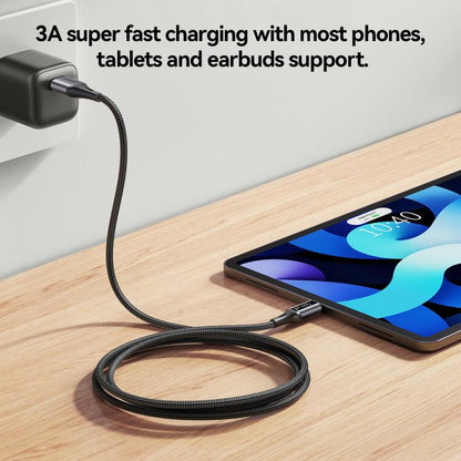 JOYROOM S-A60 StarTalk Series 3A USB to Type-C Data Cable, Cable Length: 1.2m(Black) - USB-C & Type-C Cable by JOYROOM | Online Shopping UK | buy2fix