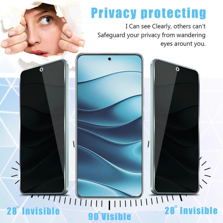 For Xiaomi 17 Pro Kalebol High-Aluminum Screen-Printed Full-Coverage Black-Border Privacy Tempered Glass Film - 17 Pro Tempered Glass by Kalebol | Online Shopping UK | buy2fix
