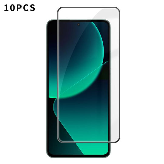 For Xiaomi 13T Pro 10pcs Kalebol High-Aluminum Screen-Printed Full-Coverage Anti-Fingerprint Black-Bordered HD Tempered Glass Film