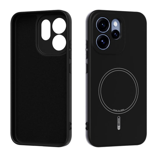 For OPPO Reno15 Pro 5G Global ABEEL Skin-friendly Feel Magsafe Liquid Silicone Phone Case(Black)