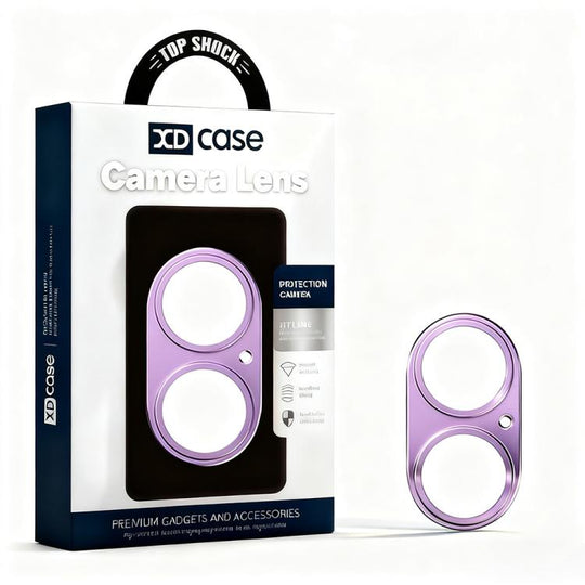 For iPhone 17 XDcase Titanium Alloy Hollow Camera Lens Protector(Purple)