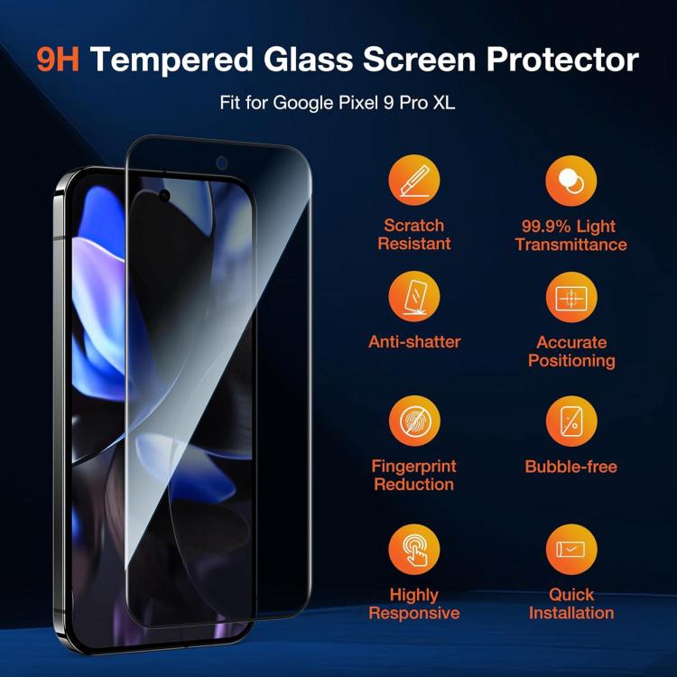 For Google Pixel 8 Pro Kalebol High-Aluminum Screen-Printed Full-Coverage Black-Border Privacy Tempered Glass Film - Google Tempered Glass by Kalebol | Online Shopping UK | buy2fix