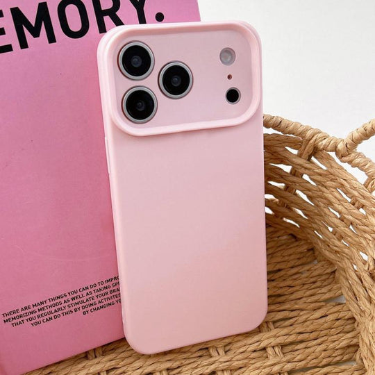 For iPhone 17 Pro Max Precision Hole Camera Frame Solid Color Phone Case(Pink)