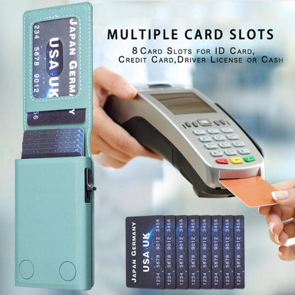 BFK28 Colorblock MagSafe Magnetic Leather Card Bag(Green) - Adhesive Card Holders by buy2fix | Online Shopping UK | buy2fix