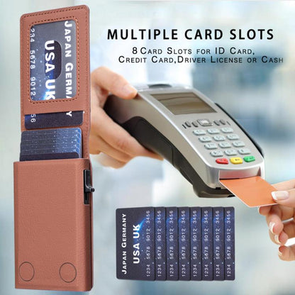 BFK28 Colorblock MagSafe Magnetic Leather Card Bag(Brown) - Adhesive Card Holders by buy2fix | Online Shopping UK | buy2fix