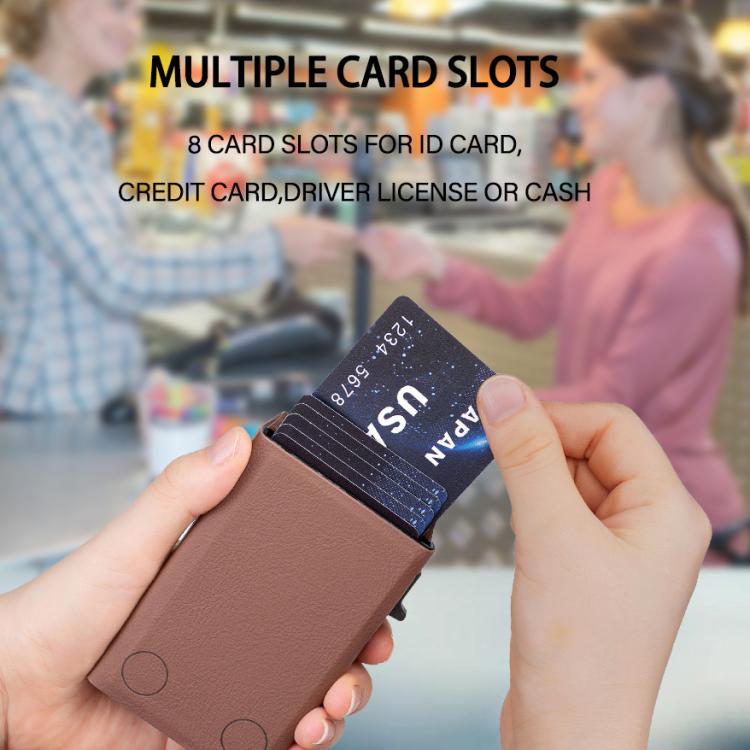 BFK28 Colorblock MagSafe Magnetic Leather Card Bag(Brown) - Adhesive Card Holders by buy2fix | Online Shopping UK | buy2fix