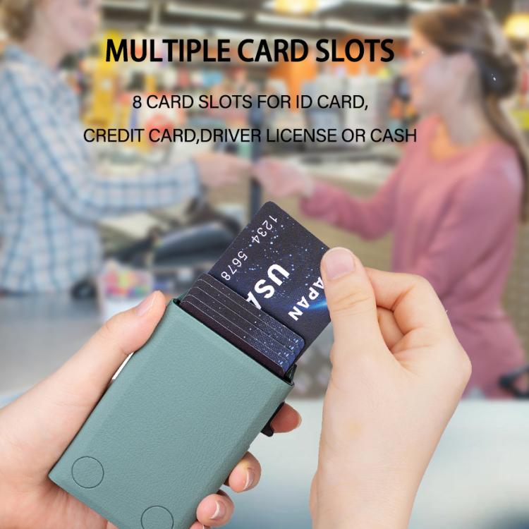 BFK32 Embossed Prismatic MagSafe Magnetic Leather Card Bag(Green) - Adhesive Card Holders by buy2fix | Online Shopping UK | buy2fix