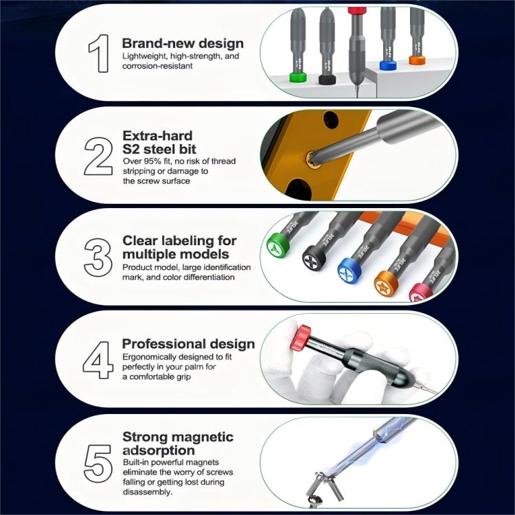 RELIFE RL-717 Rocket-Head Screwdrivers for Disassembling and Repairing (5 in 1 Set) - Tool Kits by RELIFE | Online Shopping UK | buy2fix