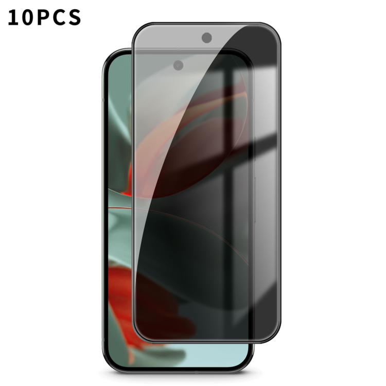 For Google Pixel 9 Pro Kalebol 10pcs High-Aluminum Screen-Printed Full-Coverage Black-Border Privacy Tempered Glass Film - Google Tempered Glass by Kalebol | Online Shopping UK | buy2fix