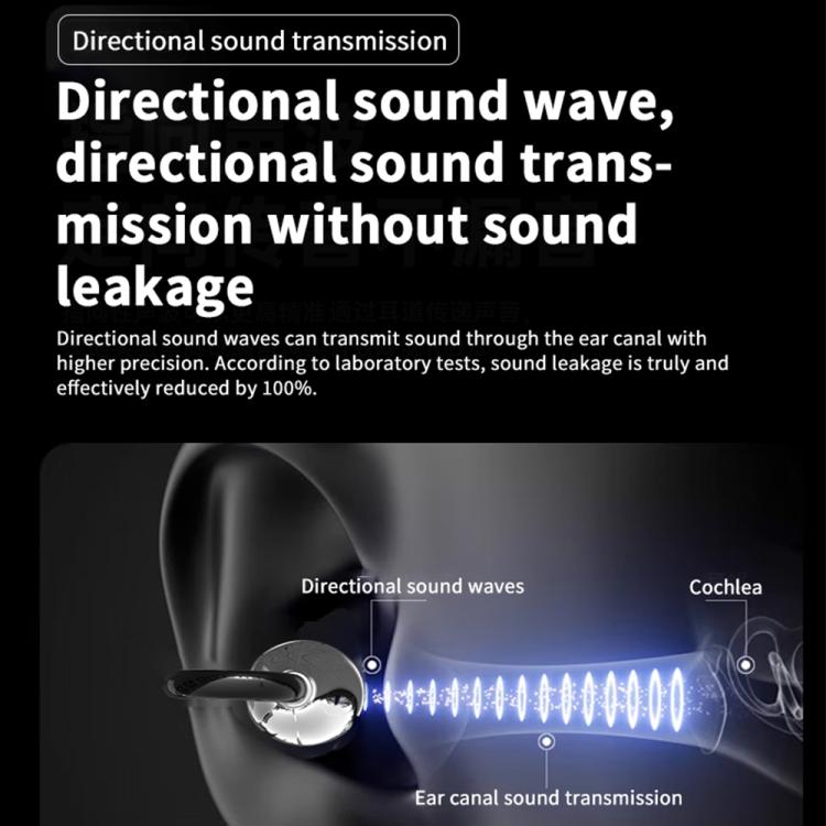 Q108 Digital Display Open Ear Clip Bluetooth 6.1 Wireless Earphones(Silver) - Bluetooth Earphone by buy2fix | Online Shopping UK | buy2fix