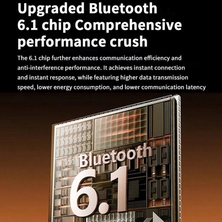 Q108 Digital Display Open Ear Clip Bluetooth 6.1 Wireless Earphones(Silver) - Bluetooth Earphone by buy2fix | Online Shopping UK | buy2fix