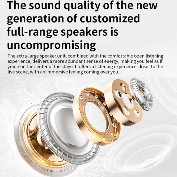 Q108 Digital Display Open Ear Clip Bluetooth 6.1 Wireless Earphones(Silver) - Bluetooth Earphone by buy2fix | Online Shopping UK | buy2fix