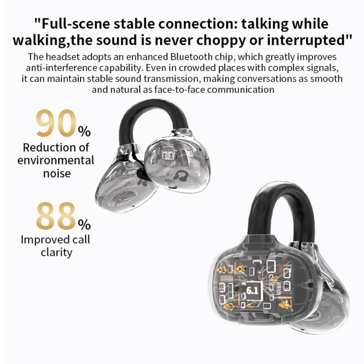 Q108 Digital Display Open Ear Clip Bluetooth 6.1 Wireless Earphones(Purple) - Bluetooth Earphone by buy2fix | Online Shopping UK | buy2fix