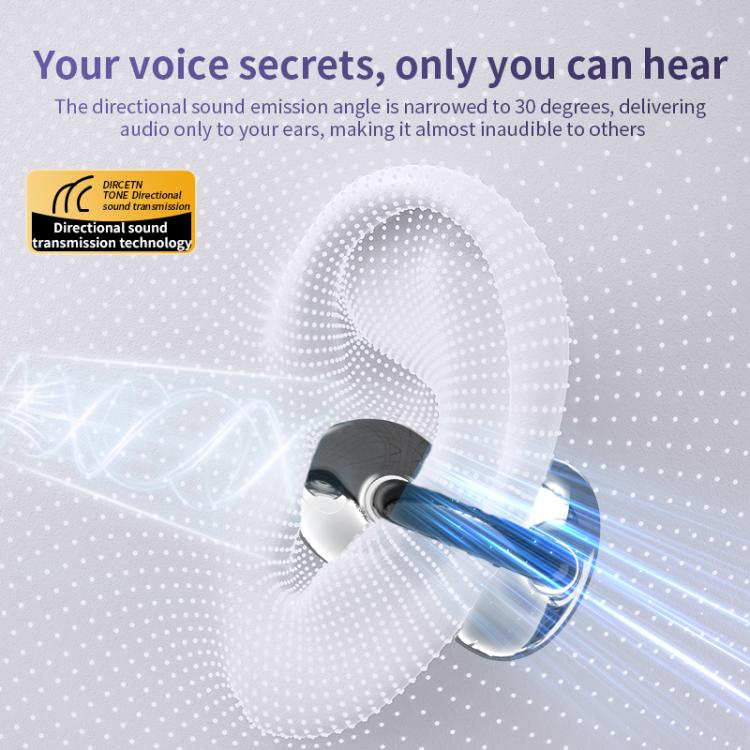 Q108 Digital Display Open Ear Clip Bluetooth 6.1 Wireless Earphones(Silver) - Bluetooth Earphone by buy2fix | Online Shopping UK | buy2fix