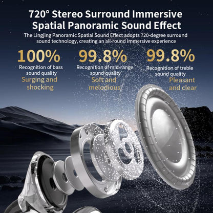 Q108 Digital Display Open Ear Clip Bluetooth 6.1 Wireless Earphones(Purple) - Bluetooth Earphone by buy2fix | Online Shopping UK | buy2fix