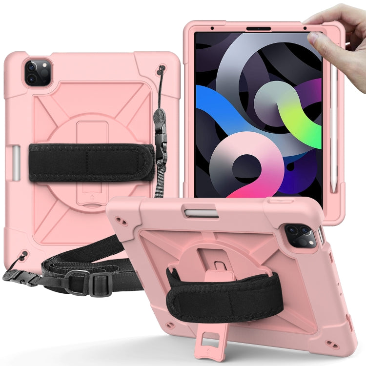 Contrast Color Robot Shockproof Silicone + PC Protective Case with Holder For iPad Air 2022 / 2020 10.9 (Rose Gold) - iPad Air (2022) / (2020) 10.9 Cases by buy2fix | Online Shopping UK | buy2fix
