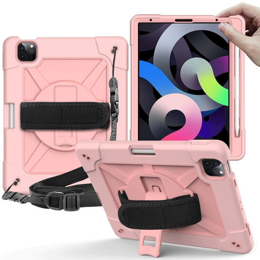 Contrast Color Robot Shockproof Silicone + PC Protective Case with Holder For iPad Air 2022 / 2020 10.9 (Rose Gold) - iPad Air (2022) / (2020) 10.9 Cases by buy2fix | Online Shopping UK | buy2fix