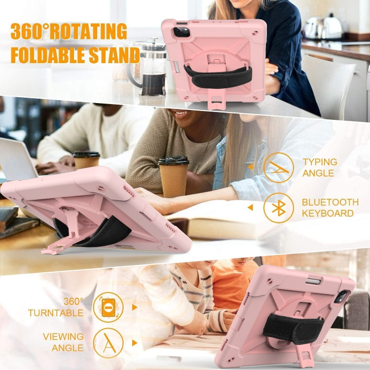 Contrast Color Robot Shockproof Silicone + PC Protective Case with Holder For iPad Air 2022 / 2020 10.9 (Rose Gold) - iPad Air (2022) / (2020) 10.9 Cases by buy2fix | Online Shopping UK | buy2fix