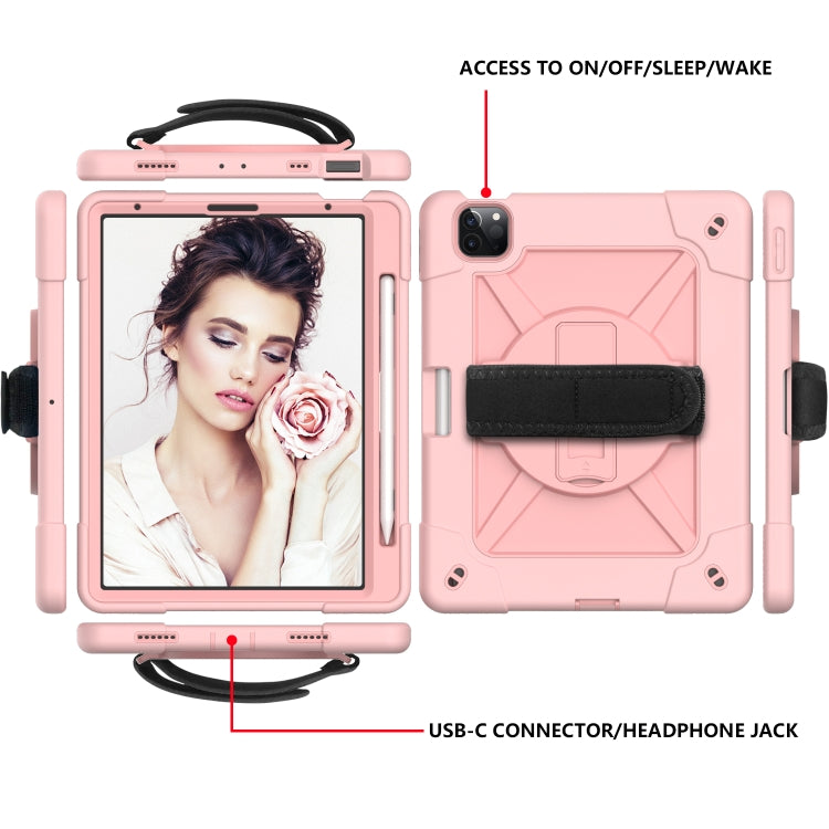 Contrast Color Robot Shockproof Silicone + PC Protective Case with Holder For iPad Air 2022 / 2020 10.9 (Rose Gold) - iPad Air (2022) / (2020) 10.9 Cases by buy2fix | Online Shopping UK | buy2fix
